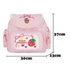 Ryggsäckar rosa tjej broderi jordgubbar barn skolväska student födelsedagspresent japansk tecknad rosa ryggsäck bokväskor 230729