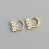 Boucles d'oreilles créoles mode femme Style Simple petite rangée créative perle élégante mince Huggies boucle d'oreille dorée accessoires cadeau
