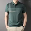 Polo da uomo di alta qualità 2023 Polo a maniche corte di mezza età Estate T-shirt con risvolto tascabile reale Business Casual