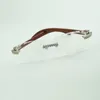 Neue Moissanit-Diamant-Luxus-Mode-Holzbrille 3524015, natürliche Original-Holzarme, klare Gläser, geschnitzte Gläser, versandkostenfrei