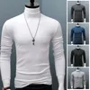 Ternos masculinos NO.2 A2266 Inverno Quente Masculino Mock Neck Basic T-shirt Simples Blusa Pulôver Manga Longa Top Masculino Outwear Slim Fit Stretch