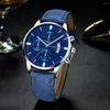Horloges Luxe Gouden Horloge Voor Heren Sport Roestvrij Staal Quartz Kalender Zakelijke Horloges Man Lederen Klok Relogio Masculino