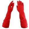 Gants jetables Red Rose Latex Korean Extended Épaissie Linge Vaisselle 38CM Allongé Antidérapant