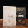 Anteckningar 1pc Vintage Style Pu Cover Diary Notebook Journal Notepad med kodlås hemlig bok European Luxury2279