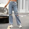 Jeans de mujer Primavera y verano Trendsetters Moda Jean Mujeres Pantalones anchos Monos de cintura alta