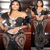 ASO EBI Black Mermaid Sukienka Promowa cekinowa koronkowa koralika wieczór formalny impreza druga przyjęcie urodzinowe suknie zaręczynowe sukienki szat de soiree ZJ772 407