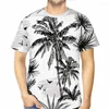 Herr t -skjortor botanisk vektor sömlös mönster bakgrund 3D tryckt skjorta för man tropics unisex polyester tees