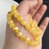 Strand Natural Amber Armband Män Kvinnor Läker ädelsten Fina smycken äkta baltiska armband Bangle Girlfriend Mom Gifts