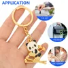 Keychains 2 Pcs Accesorios Para El Auto Handbag Cute Ornament Panda Pendant Womens Car Keys Ring Metal Lovely Student