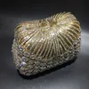 Kvällpåse Guldfärg Flower S Clutch Crystal Purse Stones Metal Kopplingar Små Minaudiere Handväska Bröllopsväska 230729