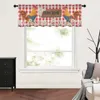 Curtain Plaid Red Daisy Big Cock Farm Kitchen Small Window Tulle Sheer Short Bedroom Living Room Home Decor Voile Drapes