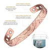 Wollet Jewelry Bio Magnetic Open Cuff Copper Bracelet Bangle For Women Healing Energy Arthritis Magnet Pink2096