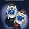 Horloges IndePenDent Merk FENSIR Mannen Ster Heldere Sterren Quartz Horloge Mode Ieisure Leder Waterdicht