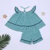 Completi di abbigliamento Set di vestiti per bambina fatti a mano Boutique Abito per bambini T-shirt con grembiule da ricamo anatra Abito da principessa di alta qualità per Babi