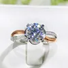 Women Luxury designer ring Inlaid bud moissanite Diamond Rings Jewelry PT950 plated girlfriend Gifts Engagement Wedding opening ring 1 karat 1582