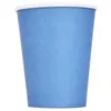 Copos descartáveis canudos 40 unidades de papel (9 oz) - Cores sólidas lisas para festa de aniversário Catering 20 azul vermelho