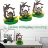 Interiördekorationer 1st Solenergi Dancing Cute Animal Swinging Animated Monkey Toy Car Styling Accessories Decor Kids Toys G232R