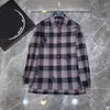 designer men button up shirt Contrast checkered full print male overshirt Size S-XL Short front and long back design blouse July28