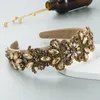 Headwear Hair Accessories Highgrade Full Luxury Baroque Court Headband Women Retro WideBrimmed Black Hoop Wholesale 230729