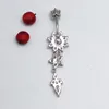 Ombelico Bell Button Rings Arrivato 925 Sterling Silver Belly Ring Bar Barbell Flower Shape CZ Piercing Jewelry 230729