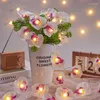 Strings Creative DIY Floral Garland avec LED Light for Wedding Party Decoration Unquie Valentine's Day Gift Vase up up