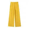 Women's Two Piece Pants 2023 Summer Product Yellow Knotted Short Shirt 9479067 Draping Pajamas Casual Long 9479068