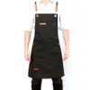 Cowboy apron Korean fashion Chinese restaurant barber floral artist men and women overalls coffee shop custom printed nail LJ20081344a