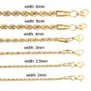 Chain de corda com corda de alta qualidade colar de aço inoxidável para homens homens de moda dourada de corda torcida Jóias Presente 2 3 4 5 6 mm