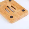 Klassisk 100st Natural Bamboo TROE SOAP DISH TRÄD Tvål Tray Holder Lagring Soap Rack Plate Box Container för baddusch Badrum