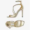 Elbise ayakkabıları kadın sandalet yaz altın yüksek topuklu peep toe kadın pompa kayışları gladyatör topuklu sanalias tasarımcı balo ayakkabıları 230729
