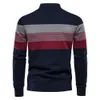 Pulls pour hommes pull automne et hiver demi-col haut couleur correspondant à rayures affaires décontracté tricots de haute qualité 230728