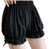 Women's Shorts Women Adult Ice Silk Ruffled Pumpkin Pants Bloomers Safety Under Dropship