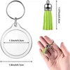 Keychains 50 Set Acrylic Blank Colorful Tassels Metal Decoration Keyrings