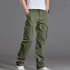 Pantalons pour hommes Cargo Élégant Skin-touch Man Pure Color Sports Casual Straight Joggers For Running