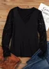 Vrouwen Blouses Vrouwen Kriskras Kant Splicing Lange Mouw Blouse Slanke Tops En Herfst Winter Y2K Sexy Elegante Shirts vrouwelijke