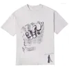 Camisetas masculinas High Street Fashion Abstract Sketch Fist Prints T-shirt de manga curta Summer Cotton Tops gola redonda