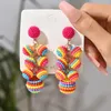 Dangle Boucles D'oreilles Acrylique Perles Rondes Goutte Boho Mignon Fée Bonbons Couleur Perlé Long Pendientes Simple Bijoux De Mode Pour Les Femmes Cadeau De Fête