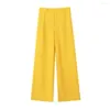 Women's Two Piece Pants 2023 Summer Product Yellow Knotted Short Shirt 9479067 Draping Pajamas Casual Long 9479068