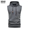 Men's Hoodies 2023 Winter Sleeveless Hoodie Sweater Pullover Korean Fashion Street Designer Top Casual Sweatshirt