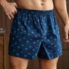 Calções masculinos cuecas boxers de algodão casuais cuecas para dormir estampadas de alta qualidade soltas e confortáveis calcinhas para uso doméstico