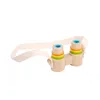 Telescope Kids Binoculars With Magnifying Glass And Strap Wooden Pretend Play Toy For Baby 3-12 Years Camping Bird Watching