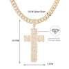 Sautoirs Hommes Femmes Hip Hop Croix Pendentif Collier Avec 13Mm Chaîne Cubaine Glacé Bling Croix Colliers De Mode Bijoux Cadeau 230728