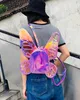 School Bags Fashion Women s Laser Mini Backpack Butterfly Angel Wings Daypack for Girls Travel Casual Bag Holographic Leather 230729