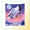 nordic animal wall hanging tapestry decorative wolf cloth home room decor winter farmhouse tenture mural9403453