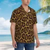 Chemises décontractées pour hommes Chemise à manches courtes à imprimé léopard Vêtements de plage Hauts de personnalité
