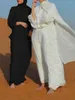 Abbigliamento etnico Eid Mubarak Abito Abaya Donne musulmane Ramadan Hijab Dubai Turchia Islam Kaftan Chiffon Ruffle Robe Longue Musulmane