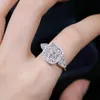 Luxus-Designer-Ring für Damen, eingelegter quadratischer Moissanit-Diamantring, Schmuck, PT950-plattiert, Freundin, Geschenke, Verlobung, Hochzeit, Öffnungsring, 5 Karat 1581