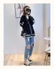Kvinnors stickor Tees Women Autumn Fashion V Neck Long Sleeve Star Embroidery Sticked Cardigan Ladies Casual Loose Single Breasted Gentle Sweater 230729