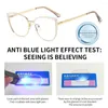 Sunglasses Eye Protection Anti-Blue Light Glasses Vintage Ultralight Metal Frame Eyewear Blue Ray Blocking Round Eyeglasses Office