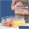 Packing Bags Clear Stand Up Bag Plastic Zipper Flat Bottom Self Sealing Packaging For Tea Nuts Dried Fruit Drop Delivery Office School Otfqz
